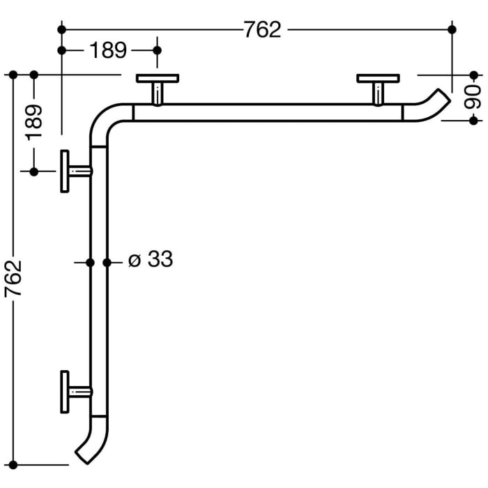 HEWI System 800K Dusch-, Wannenhandlauf