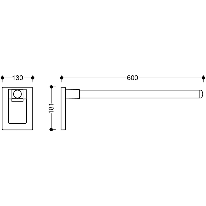 HEWI System 800K Stützklappgriff Mono