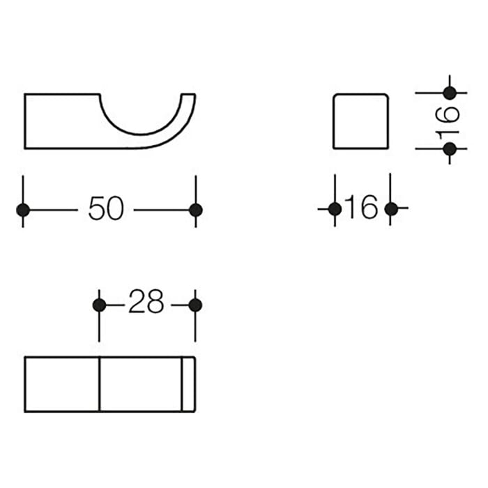 HEWI System 800 Haken 5 cm
