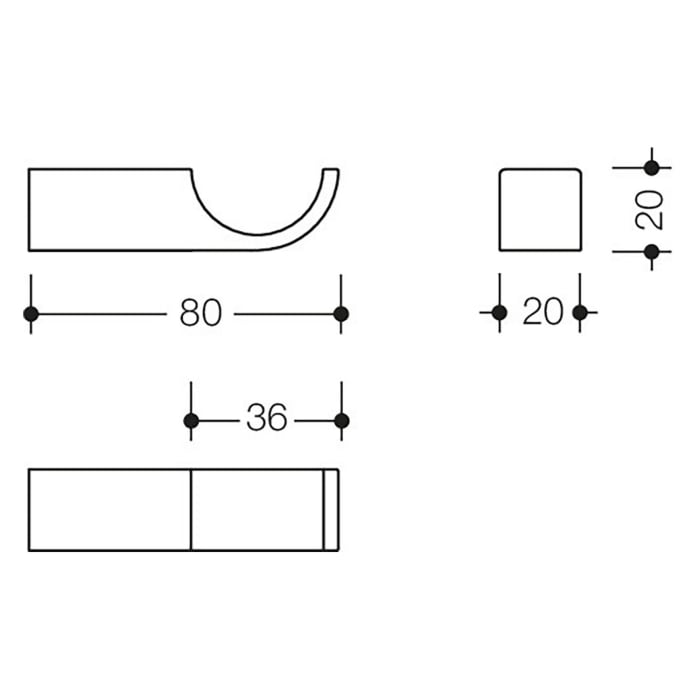 HEWI System 800 Haken 8 cm