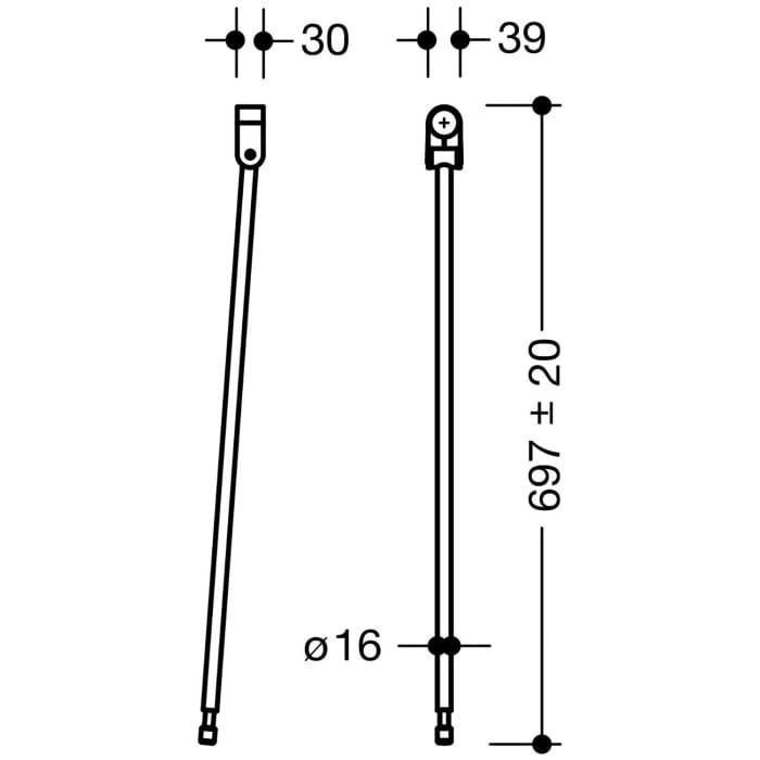 HEWI Serie 805 Classic Bodenstütze
