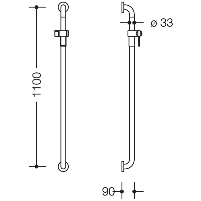 HEWI Serie 805 Classic Brausehalterstange
