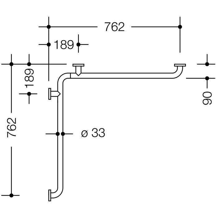 HEWI Serie 805 Classic Dusch-, Wannenhandlauf