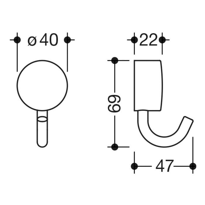HEWI System 815 Einzelhaken