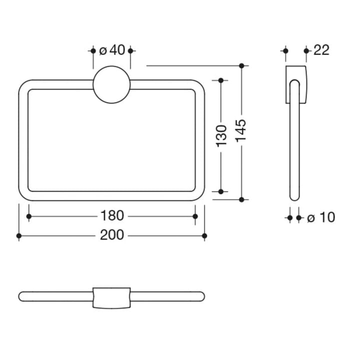 HEWI System 815 Handtuchring