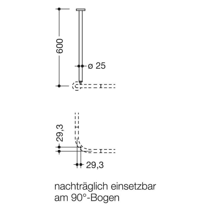 HEWI System 900 Deckenabhängung 60 cm