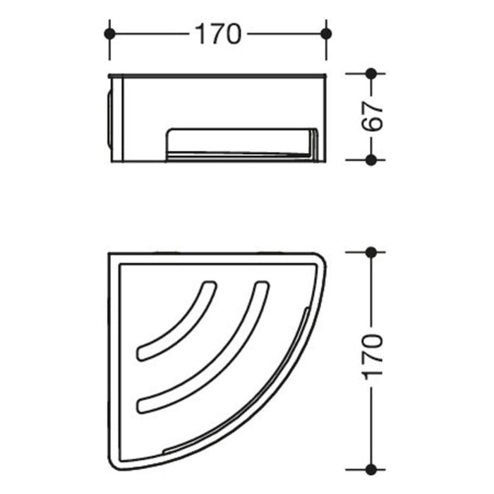 HEWI System 900 Eck-Duschkorb