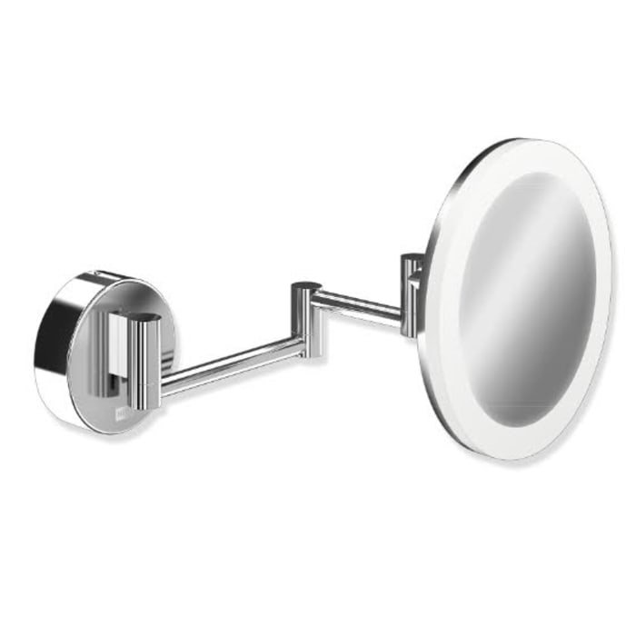 HEWI System 900 LED Kosmetikspiegel rund, mit Dual Light, 5-fach Vergrößerung