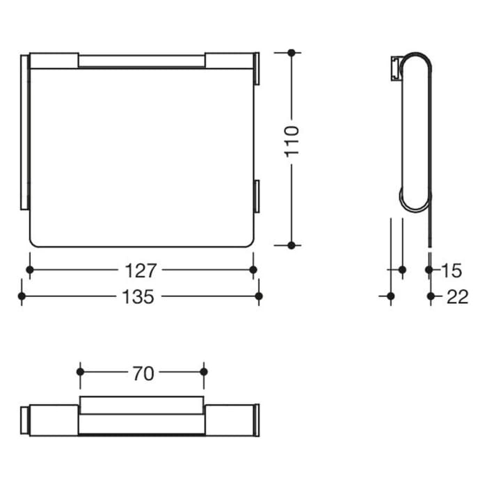 HEWI System 900 WC-Papierhalter mit Deckel