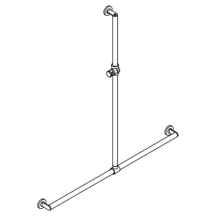 HEWI System 900 Duschhandlauf, 125 x 118,5 x 8,8 cm