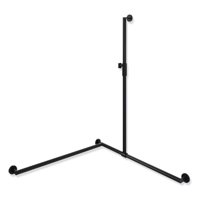 HEWI System 900 Duschhandlauf mit verschiebbarer Brausehalterstange mit Magnetbrausehalter 96,5 cm, links