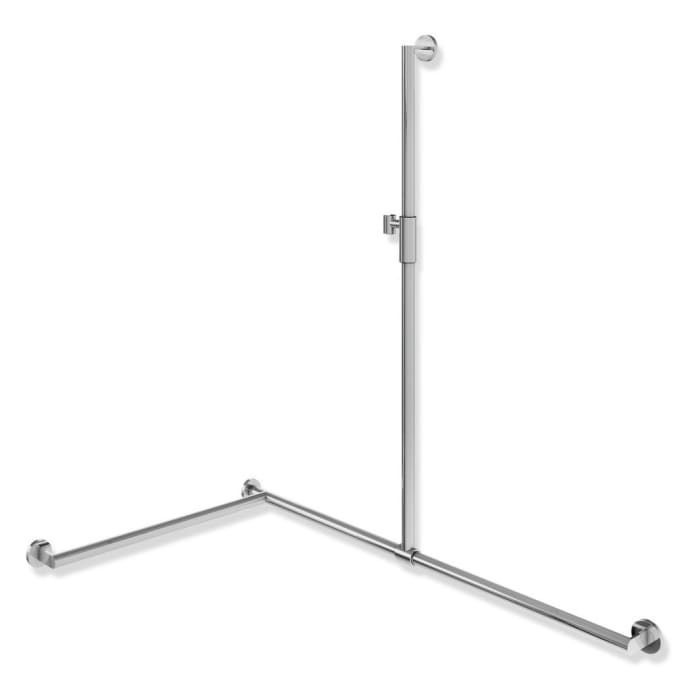 HEWI System 900 Duschhandlauf mit verschiebbarer Brausehalterstange mit Magnetbrausehalter 118,5 cm, links