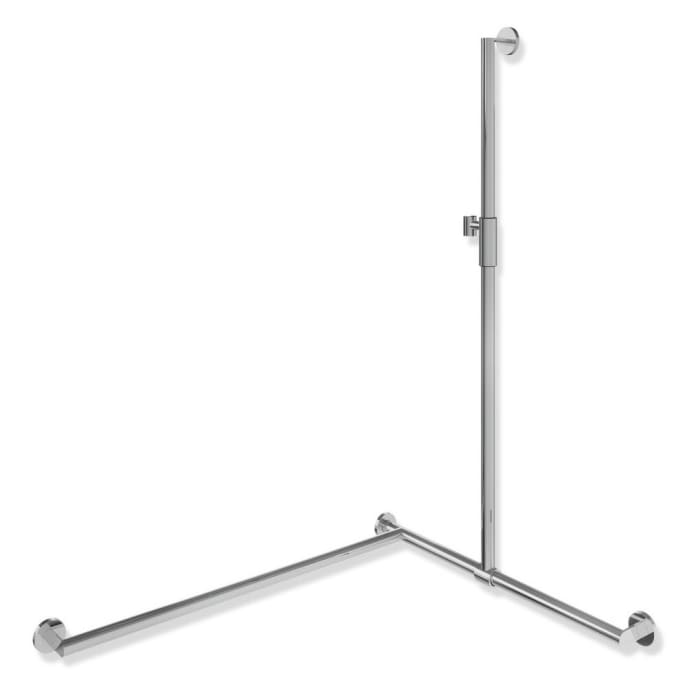 HEWI System 900 Duschhandlauf mit verschiebbarer Brausehalterstange mit Magnetbrausehalter 96,5 cm, links