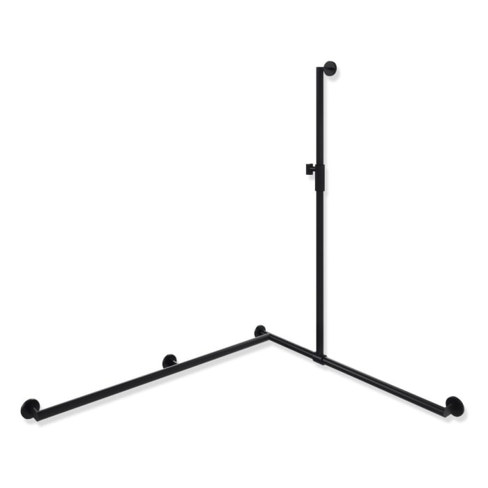 HEWI System 900 Duschhandlauf mit verschiebbarer Brausehalterstange mit Magnetbrausehalter 118,5 cm, links