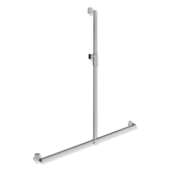 HEWI System 900 Duschhandlauf mit verschiebbarer Brausehalterstange mit Magnetbrausehalter 118,5 cm