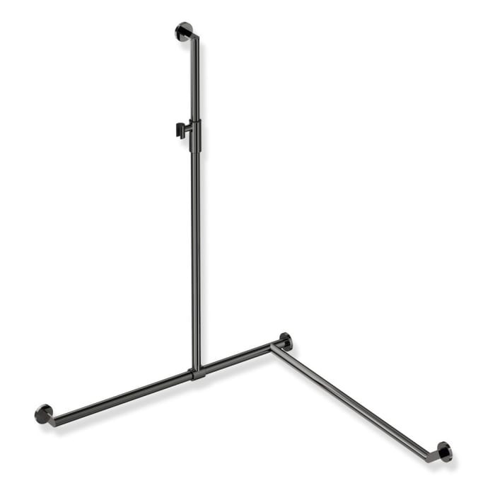 HEWI System 900 Duschhandlauf mit verschiebbarer Brausehalterstange mit Magnetbrausehalter 96,5 cm, rechts