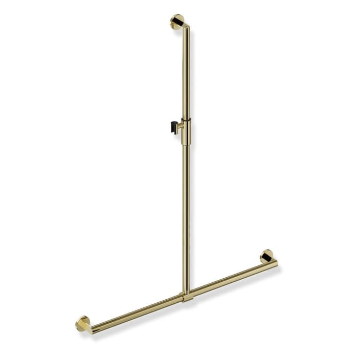 HEWI System 900 Duschhandlauf mit verschiebbarer Bausehalterstange mit Magnetbrausehalter 96,5 cm