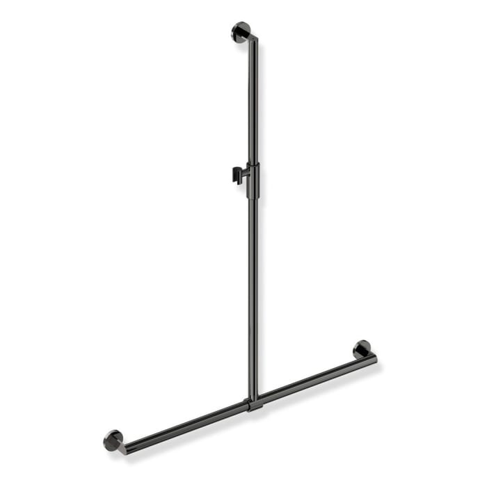 HEWI System 900 Duschhandlauf mit verschiebbarer Bausehalterstange mit Magnetbrausehalter 96,5 cm