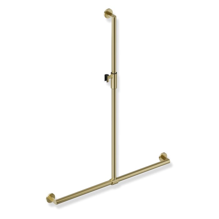 HEWI System 900 Duschhandlauf mit verschiebbarer Bausehalterstange mit Magnetbrausehalter 96,5 cm