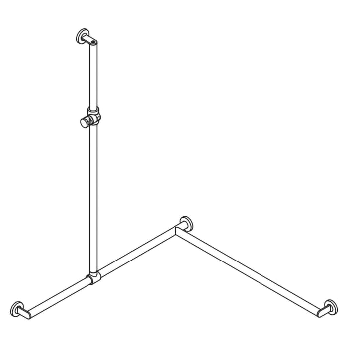 HEWI System 900 Duschhandlauf mit verschiebbarer Brausehalterstange rechts, 96,5 cm