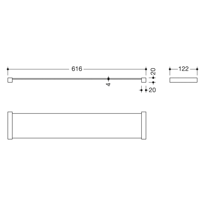 HEWI System 900 Q Ablage mit Glasplatte