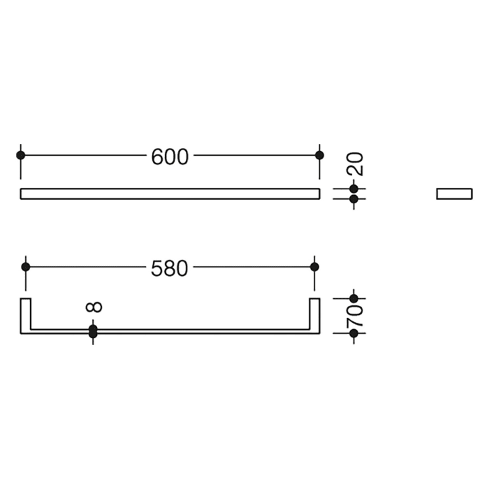 HEWI System 900 Q Badetuchhalter 60 cm