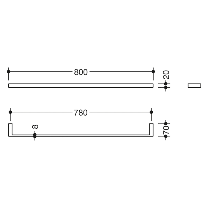 HEWI System 900 Q Badetuchhalter 80 cm