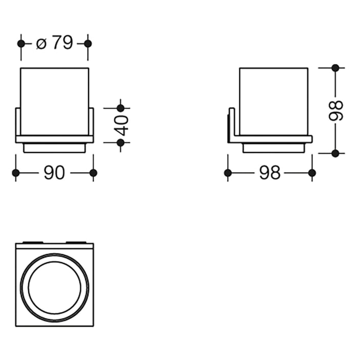 HEWI System 900 Q Glasbecher mit Halter