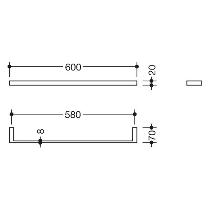 HEWI System 900 Q Badetuchhalter 60 cm