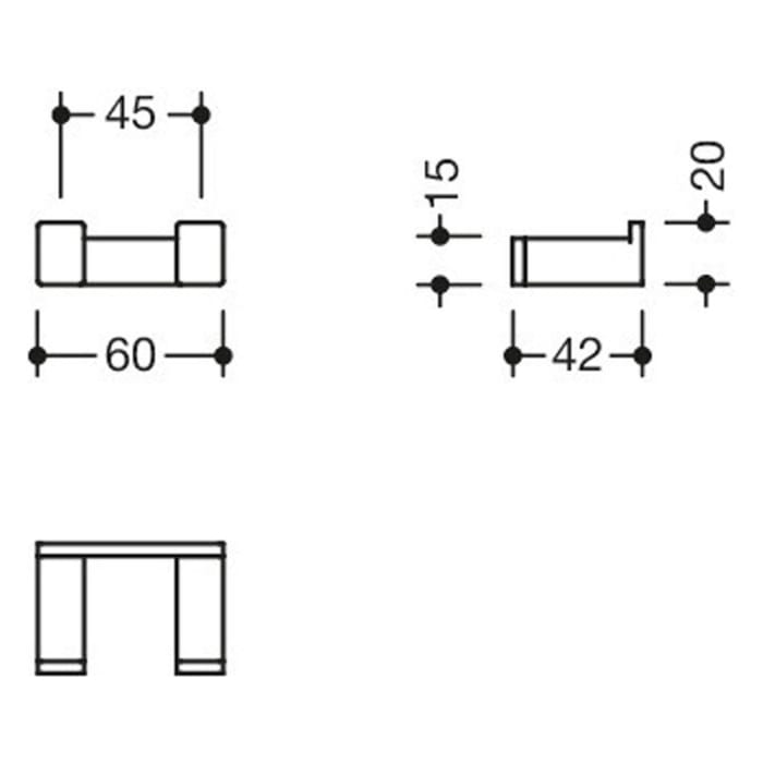 HEWI System 900 Q Doppelhaken