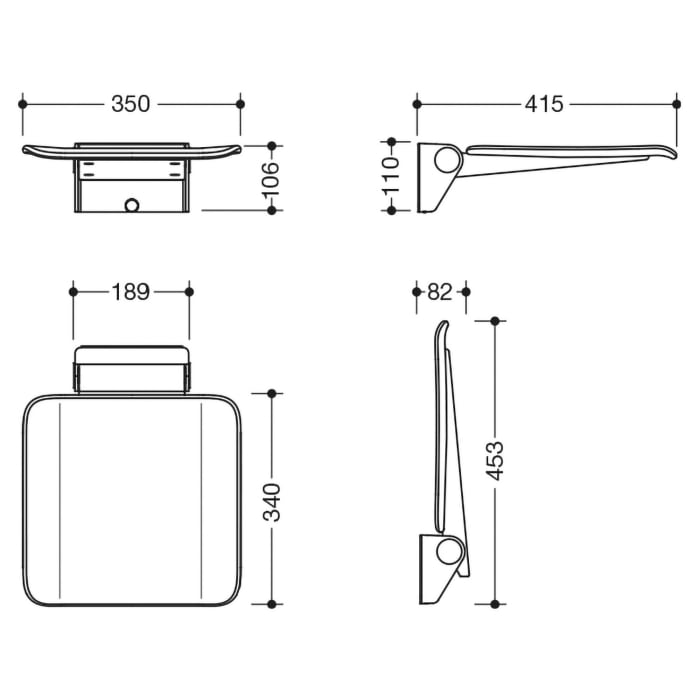 HEWI System 900 mobiler Klappsitz