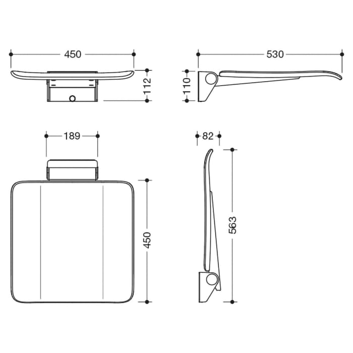 HEWI System 900 mobiler Klappsitz