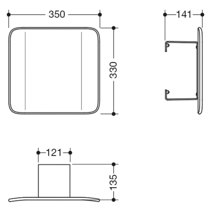 HEWI System 900 Rückenstütze zur Wandmontage