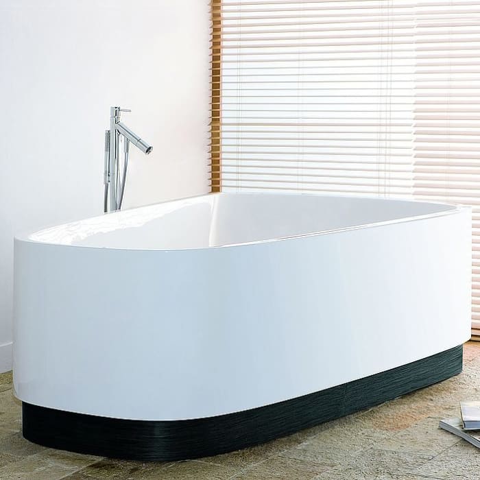 Hoesch SingleBath Duo Badewanne freistehend 179,8 x 117,3 cm, Überlauf rechts