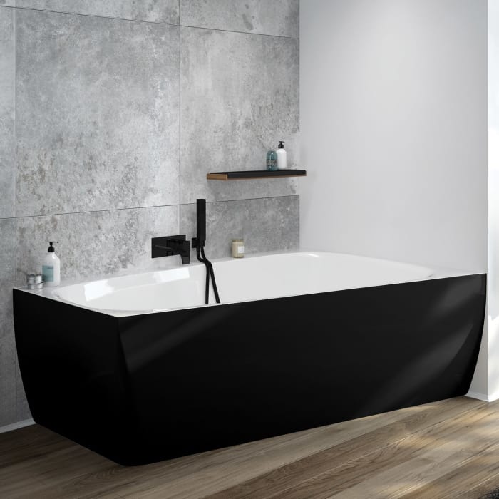 Hoesch iSENSI MONOLITH Trapez-Badewanne 170 x 100 cm, rechts mit Überlaufschlitz, BiColor