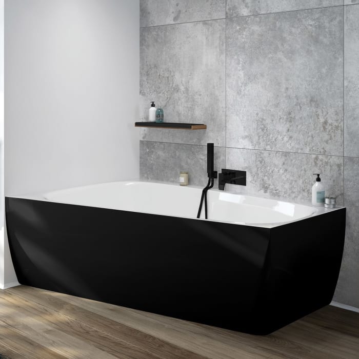 Hoesch iSENSI MONOLITH Trapez-Badewanne 150 x 100 cm, links mit Überlaufschlitz, BiColor
