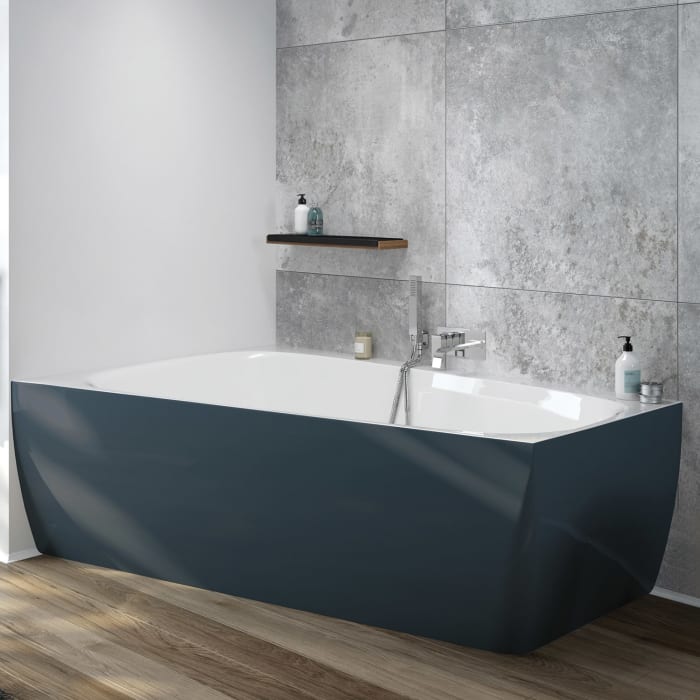 Hoesch iSENSI MONOLITH Trapez-Badewanne 180 x 120 cm, links mit Überlaufschlitz, BiColor