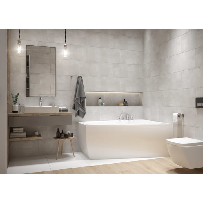 Hoesch iSENSI MONOLITH Trapez-Badewanne 150 x 100 cm, rechts mit Überlaufschlitz