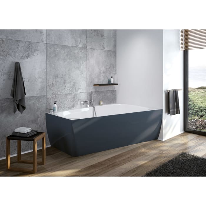 Hoesch iSENSI MONOLITH Trapez-Badewanne 150 x 100 cm, rechts mit Überlaufschlitz, BiColor