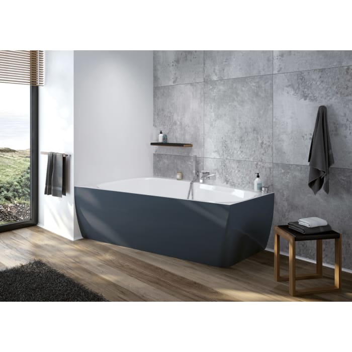 Hoesch iSENSI MONOLITH Trapez-Badewanne 150 x 100 cm, links mit Überlaufschlitz, BiColor