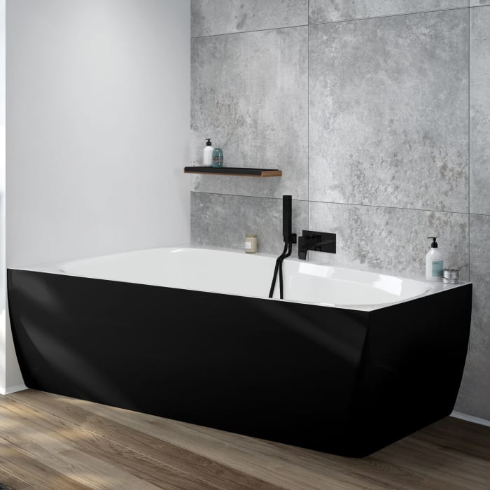 Hoesch iSENSI MONOLITH Trapez-Badewanne 170 x 100 cm, links mit Überlaufschlitz, BiColor
