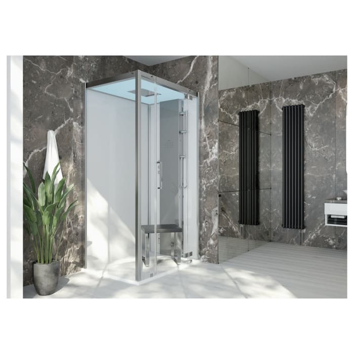 HOESCH SensePerience Dampfbad 140 x 90 cm für Ecke rechts mit Duschwanne