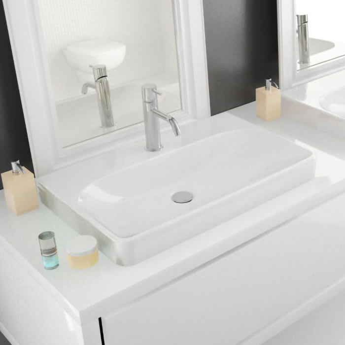 Hoesch Carta Aufsatzwaschtisch 60 x 50 cm mit Hahnloch