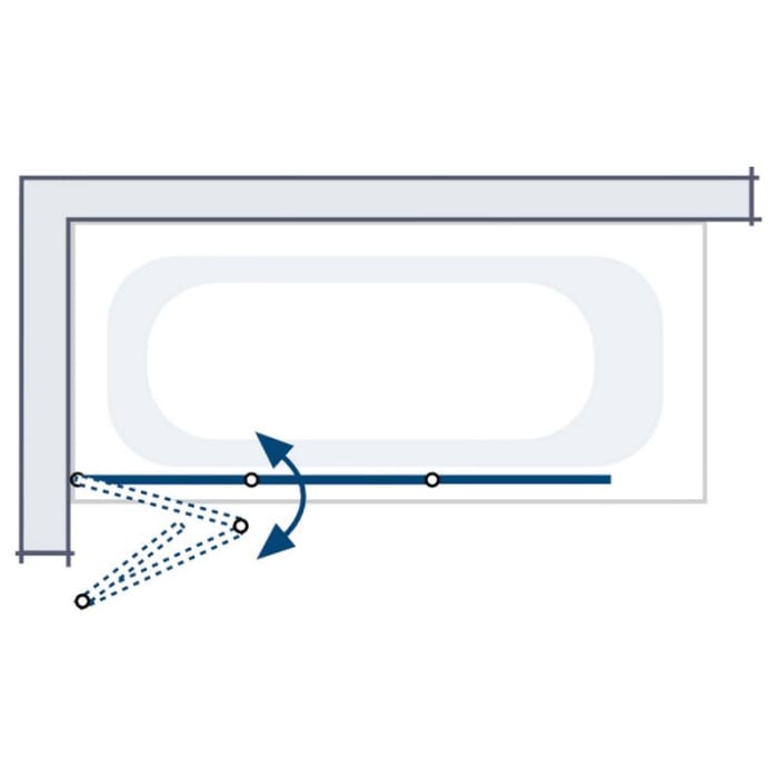 HSK Premium Softcube Badewannenaufsatz 3-teilig, Anschlag links