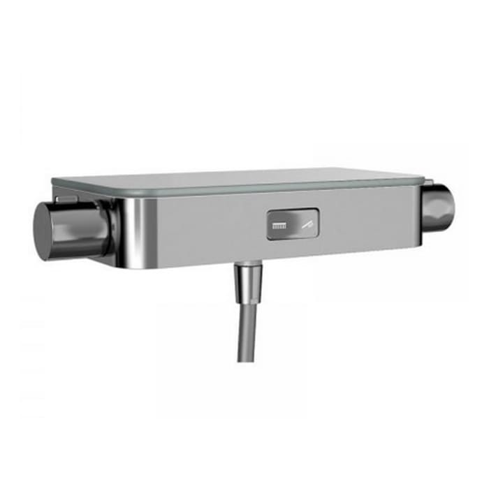 HSK AquaSwitch Unterputz Thermostat rund mit 2 Abgängen und Glasablage weiß