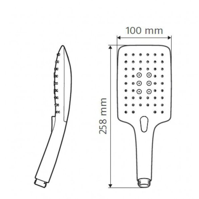 HSK Design-Handbrause AquaSwitch Softcube mit Brauseschlauch und Brausestange