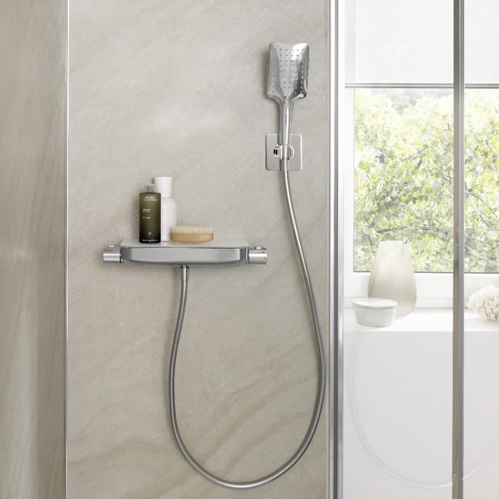 HSK Design-Handbrause AquaSwitch Softcube mit Brauseschlauch und Halterung