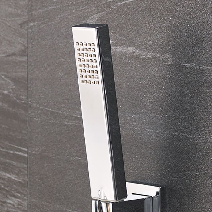 HSK Design-Handbrause eckig mit Brauseschlauch und Halterung