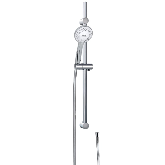 HSK Design-Handbrause rund, mit 3 Strahlarten, inkl. Brauseschlauch und Brausestange