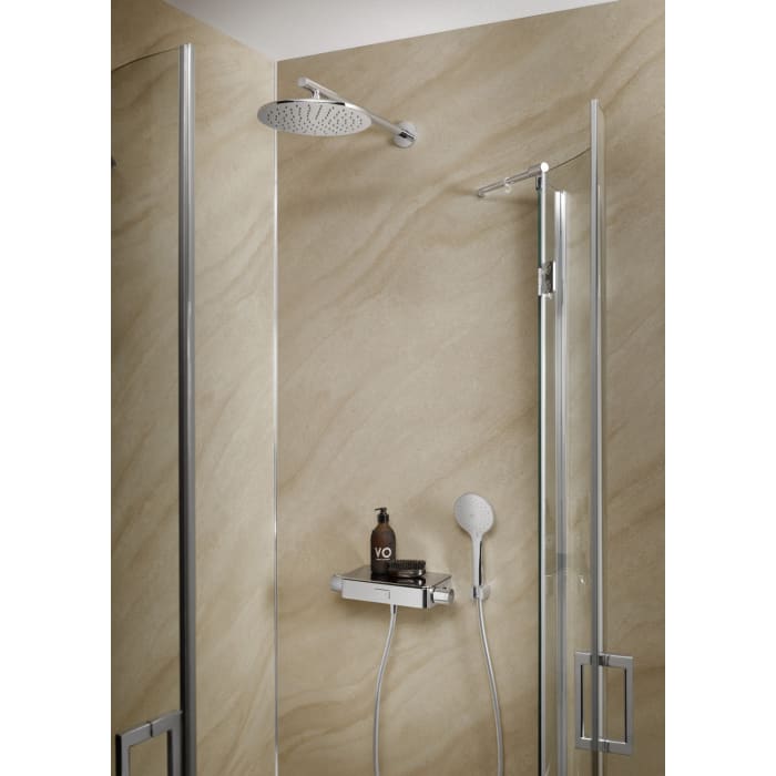 HSK Design-Handbrause rund, mit 3 Strahlarten, inkl. Brauseschlauch und Halterung